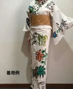 浴衣単品　エルロデオ　生地厚め　個性的 まるで落書き