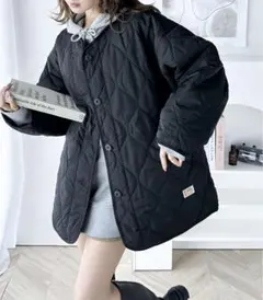 JaVaジャバ コラボ　大人のこなれ感。春まで使えるノーカラーキルティングコート