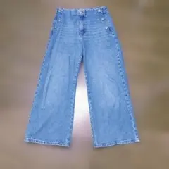 ZARA　デザインワイドデニム　ワイド　ストレート