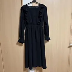 【レディース】mopetit ブラックワンピース フリル付き