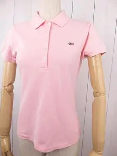 【値下げ】ポロジーンズ　ラルフローレン　半袖ポロシャツ　刺繍入り　ピンク　S