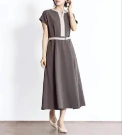 ◇新品タグ付き◇ FENNEL バイカラーAラインワンピース ヤマダヤ