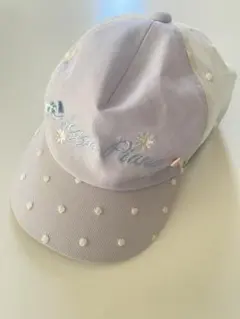 メゾピアノ☆メッシュキャップ ドット柄 リボン☆薄紫のサムネイル