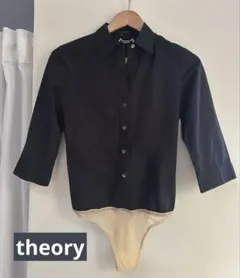【theory】ボディスーツ型シャツ 七分袖 ブラック