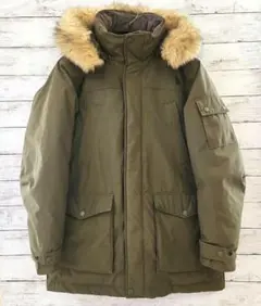 美品!!ノースフェイス M ボア付き ダウンコート カーキ モッズコート