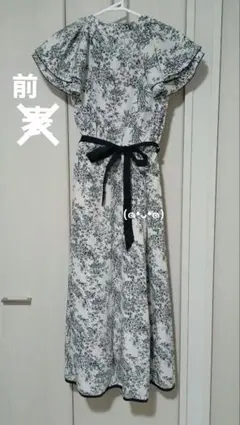 ミッシュマッシュ　トワルドゥジュイワンピース　花柄　ブラック　Mサイズ