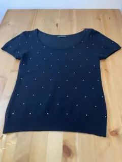 WILLSELECTION 半袖ニット　ブラック　Sサイズ