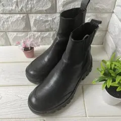 極美品✨bussola CORVARA 本革厚底サイドゴアブーツ 37 ブラック
