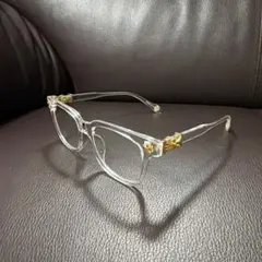 伊達メガネ サングラス クロスモチーフ ゴールド y2k