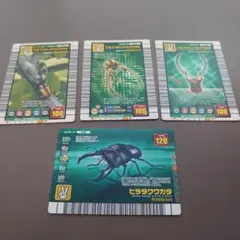 甲虫王者ムシキング カード エラフスホソアカクワガタ　ヒラタクワガタ　4枚セット