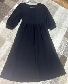 ユニクロ　ワンピース　七分袖　ブラック