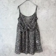 コムサイズム　美品　シアー キャミソール 黒　花柄　総柄　春　夏　秋　M シック