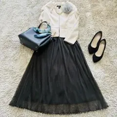 美品☆23区ノーカラージャケットMセットアップ卒業式セレモニー入学式