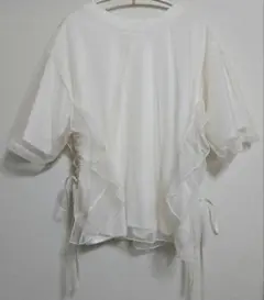 新品 アメリカンホリック チュールレイヤードドロストトップス フリルTシャツ