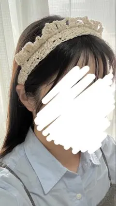 ティアラ　ハンドメイド　かぎ針編み　編み物　カチューシャ　ヘアアクセ
