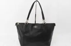 COACH ブラック レザートートバッグ