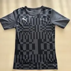 PUMA Tシャツ ブラック×グレー 総柄 DRYCELL