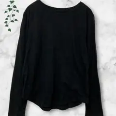 US古着 SONOMA ロンT L 黒 とろみ素材 オーバーサイズ インポート