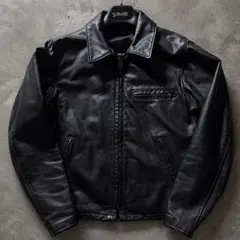 極美品□Schott ライダースジャケット シングル 羊革 ラムレザー 黒 L