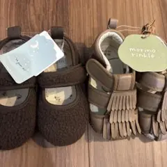 新品　14cm 2足セット　ブラウン ベビーシューズ