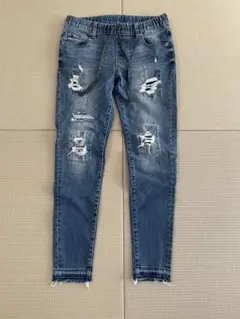 【AZUL】ストレッチスリムフィットデニム　ダメージ　メンズ　Mのサムネイル