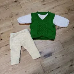 手編みニット　キッズ80cm