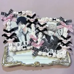 トレカケース ホイップデコ 量産型 いちご リボンたくさん♡ ピンク 黒 ペア