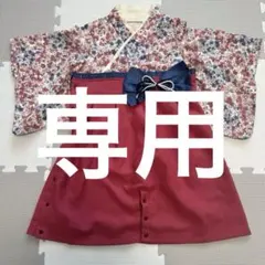 sweet mommy さくらホワイト・袴風ロンパース　ヘアアクセサリーつき