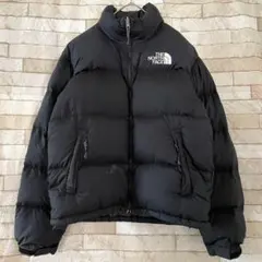 ノースフェイス グースダウン ジャケット 700フィル 刺繍ロゴ ブラック S