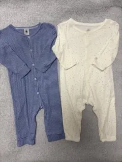 PETIT BATEAU プチバトー　ロンパース 2枚セット12m/74㎝のサムネイル