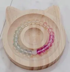 猫(ΦωΦ)レインボーカラー水晶ブレスレット☆8mm☆1点のみ☆