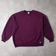 【美品】90s USA製 濃紫 前V RUSSELL ラッセル スウェット 無地