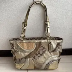 COACH Tote Bag Patchwork Signature 14004