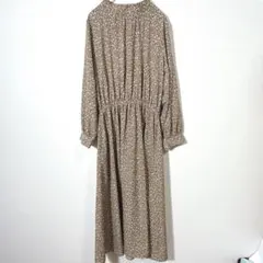 ショコラフィネローブ　長袖ワンピース　フリーサイズ　ブラウン