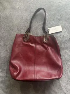 【未使用】FIRANO バーガンディ レザートートバッグ