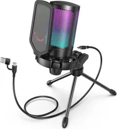 FIFINE コンデンサーマイク USB 高音質 単一指向性 ワンタッチミュート