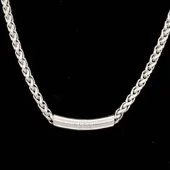 グッチ GUCCI ロゴ バー ネックレス SV925 編み込みチェーン - メルカリ