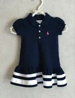 RalphLaurenラルフローレン12M80cmポロワンピース　ネイビー