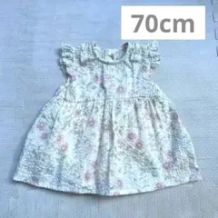 花柄フリル袖ドレス 70cm