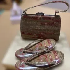 綺麗な草履とバッグのセット