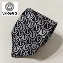 VERSACE ヴェルサーチェ ネクタイ シルク100% イタリア製 シルバーのサムネイル