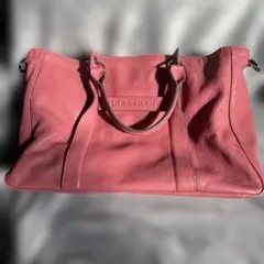 ロンシャン LONGCHAMP ピンクレザートートバッグ