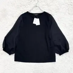アソートプリントランタンブラウスMELROSE CLAIREドット ブラック 