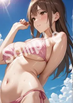 JK グラビア アニメファンアート A4 ポスター イラスト ★00027250