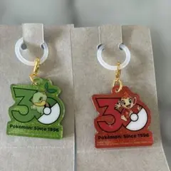 ナエトル　ヒコザル　ポケモン　ポケチャーム 30周年ロゴマスコット