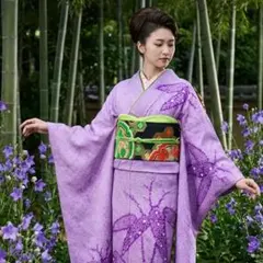 振袖　美品　完全フルセット　24点　成人式　結婚式　前撮り　紫　パープル　総絞り