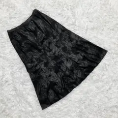 ペイズリー柄フレアスカート (11) タック入り ミモレ丈 総柄 きれいめ