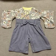 花柄リボン付き袴ロンパース 70.