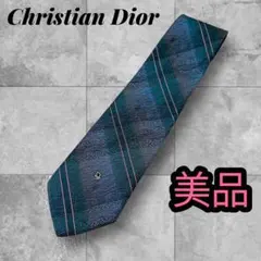 Christian Dior ディオール ネクタイ 総柄 グリーン シルク