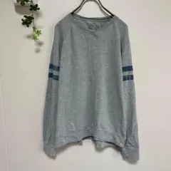 ユニクロ　メンズ　ダブルライン　トレーナー　シンプル　グレー　ダボダボ　L